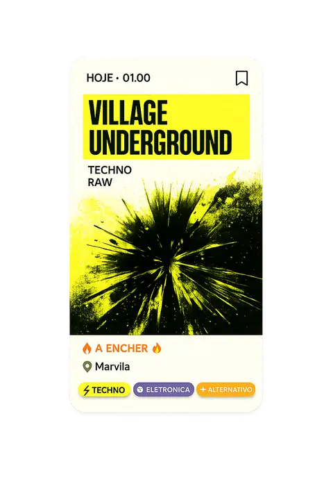 Cartaz de uma noite techno no Village Underground